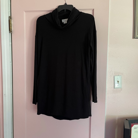 Liz Claiborne Weekend Cowl Neck Black Tunic S - Picture 1 of 3